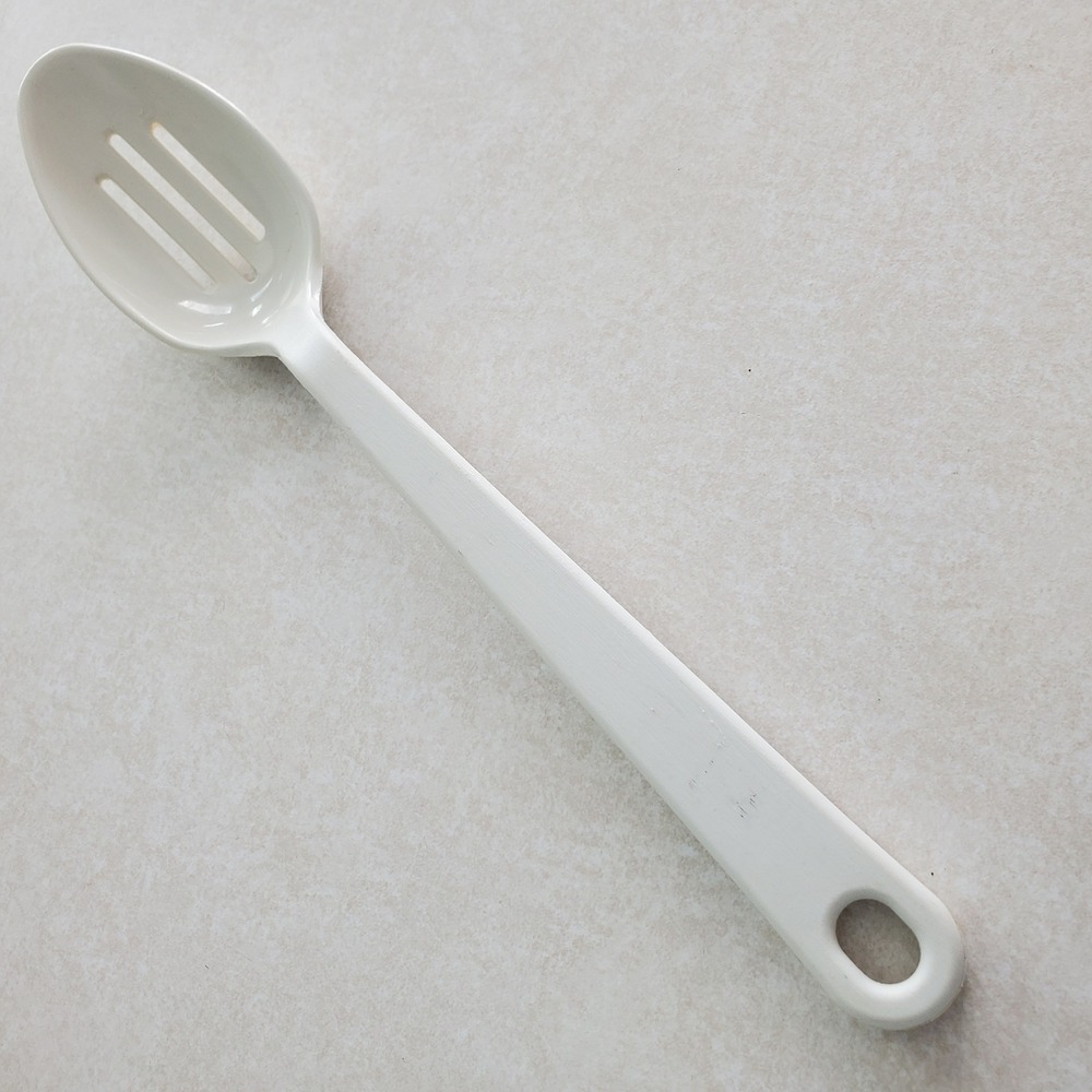 Taylor Made Products White Slotted Spoon Kitchen Utensil with Hanging‎ Hole